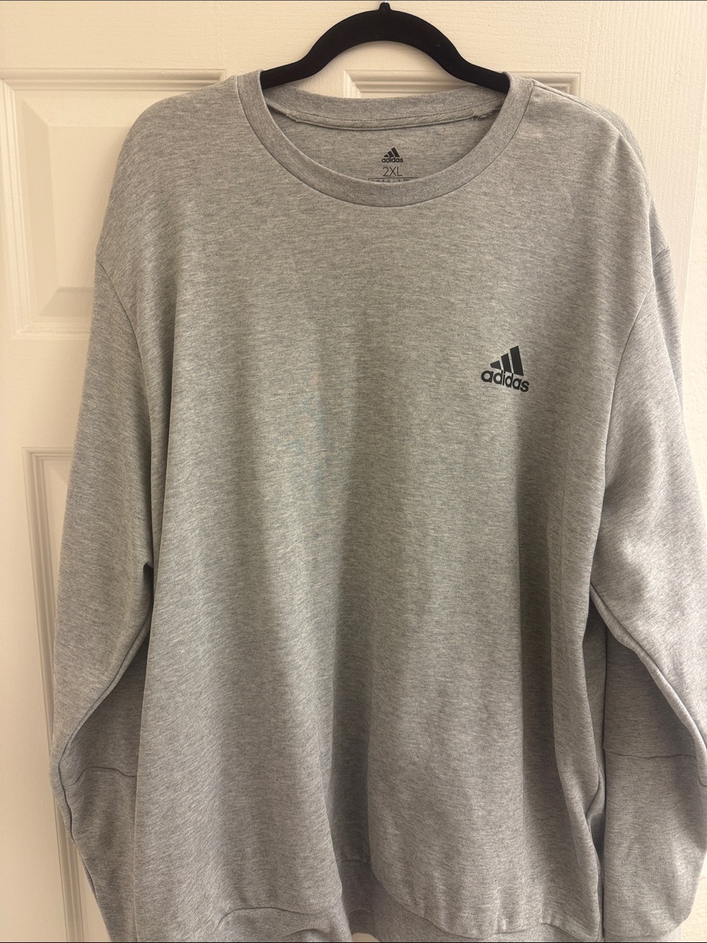 adidas Light Gray Pullover Crewneck Sweatshirt